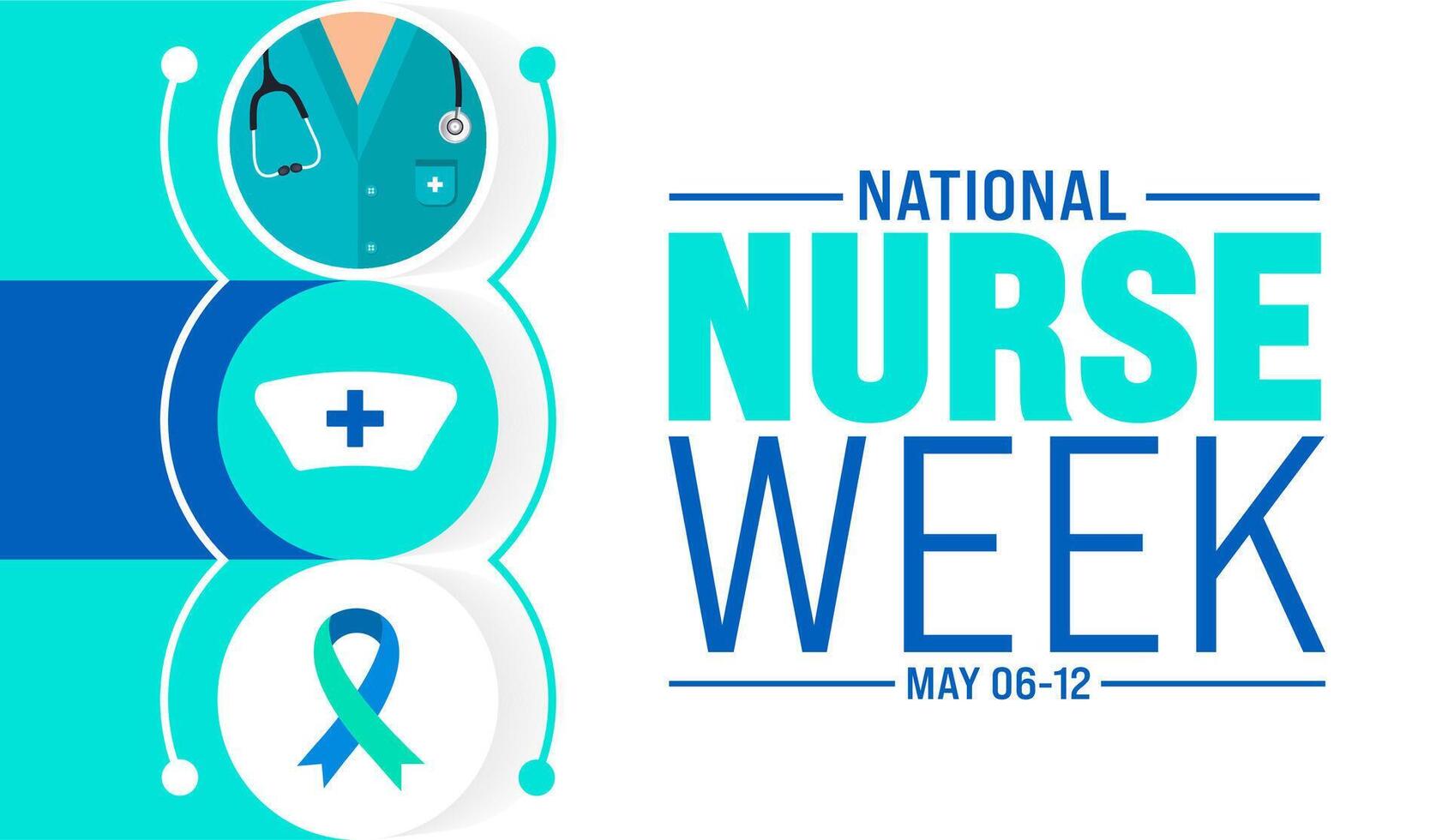 6th to 12th May is National nurses week background template. nurse dress, medical instrument, medicine, Medical and health care concept. Celebrated annually in United States. Thank you nurses. vector