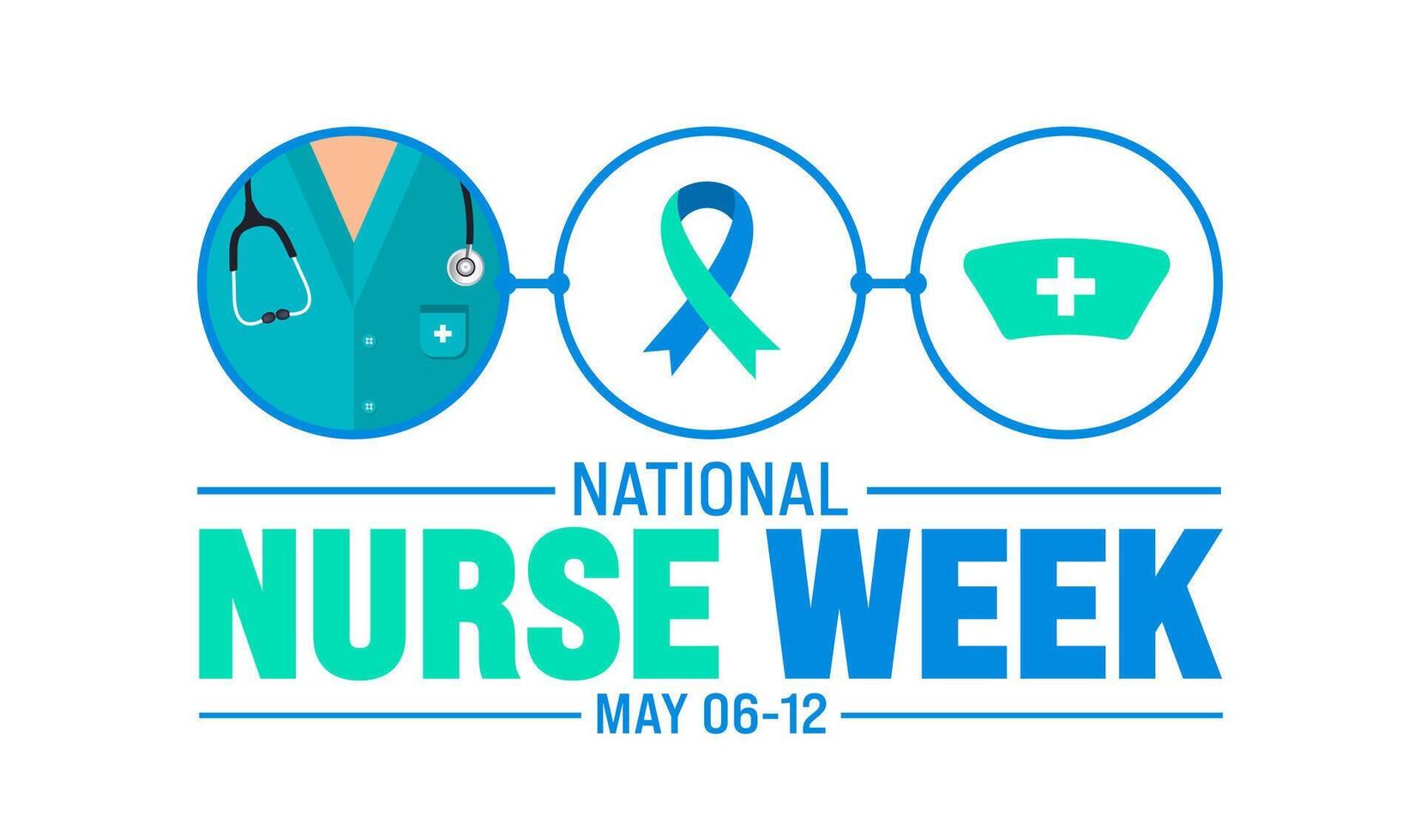 6th to 12th May is National nurses week background template. nurse dress, medical instrument, medicine, Medical and health care concept. Celebrated annually in United States. Thank you nurses. vector