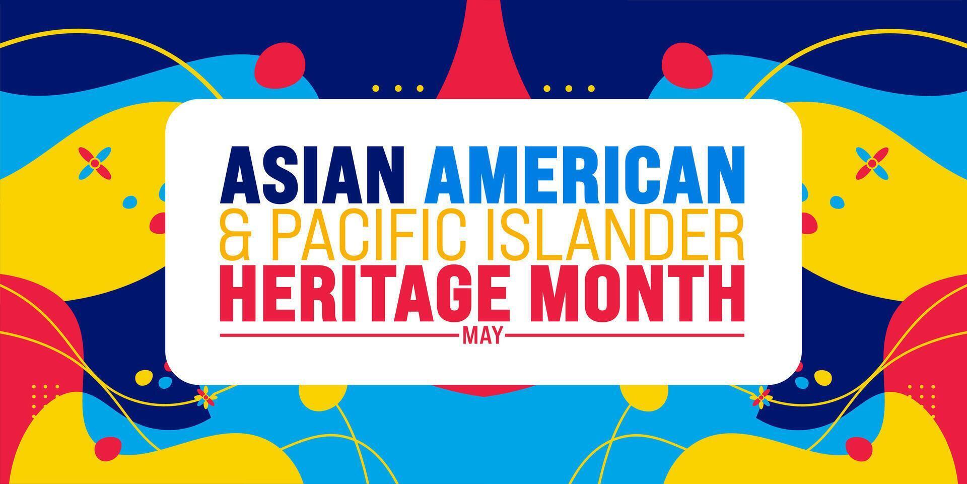 May is Asian American and Pacific Islander Heritage Month background template. celebrates the culture, traditions and history in the United States. use to banner, cover, placard, card, and poster. vector