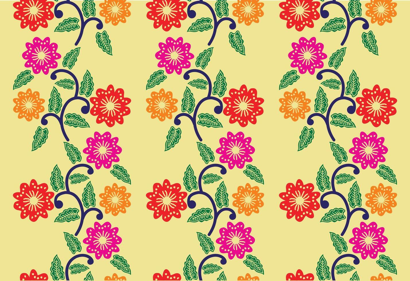 Indonesian Batik is a very beautiful coloring technique on cloth vector