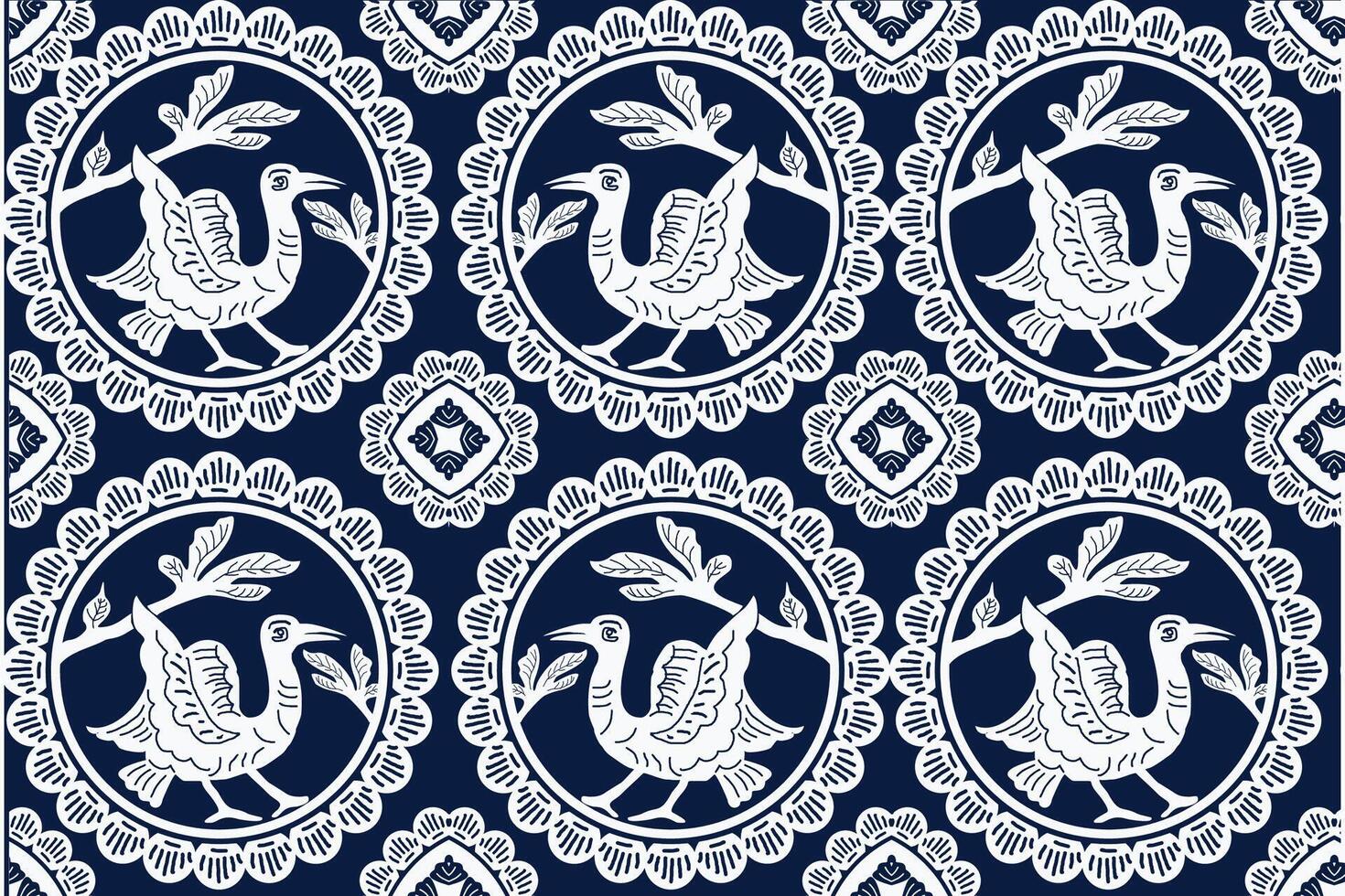 Printndonesian batik motif, Batik is a technique of wax-resist dyeing applied to whole cloth, or cloth made using this technique originated from Indonesia vector