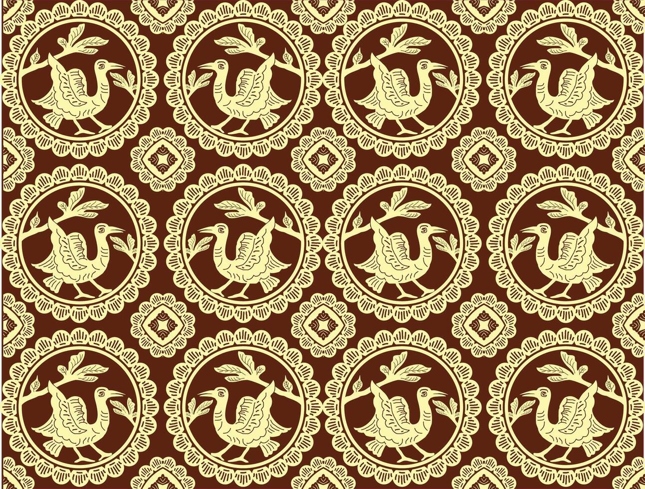 Printndonesian batik motif, Batik is a technique of wax-resist dyeing applied to whole cloth, or cloth made using this technique originated from Indonesia vector