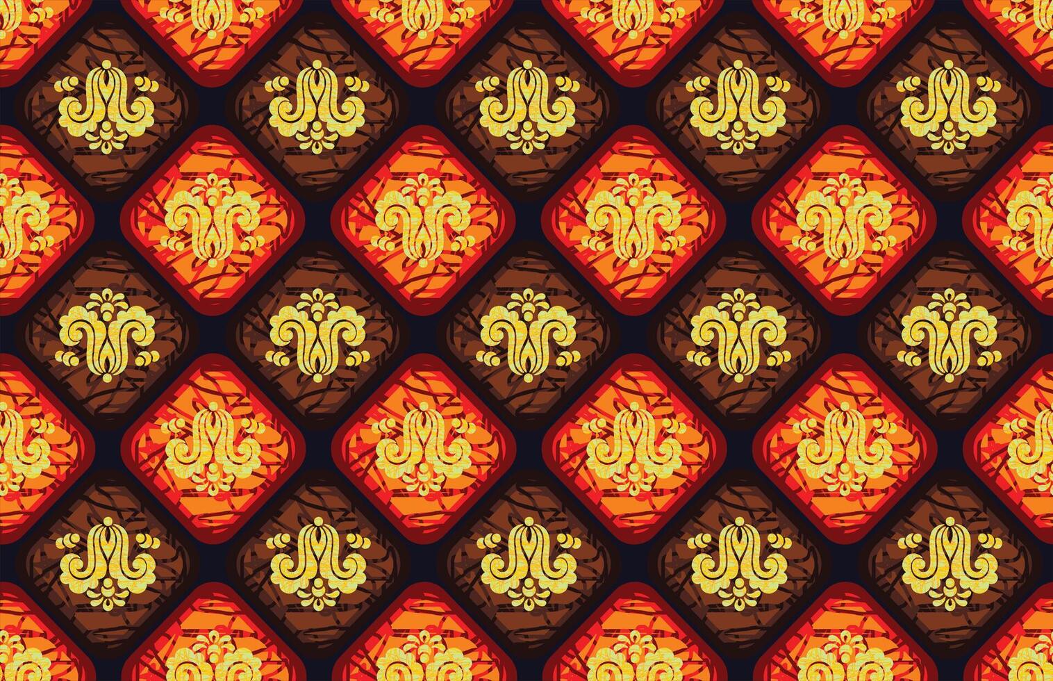 Indonesian batik motifs with very distinctive plant patterns vector