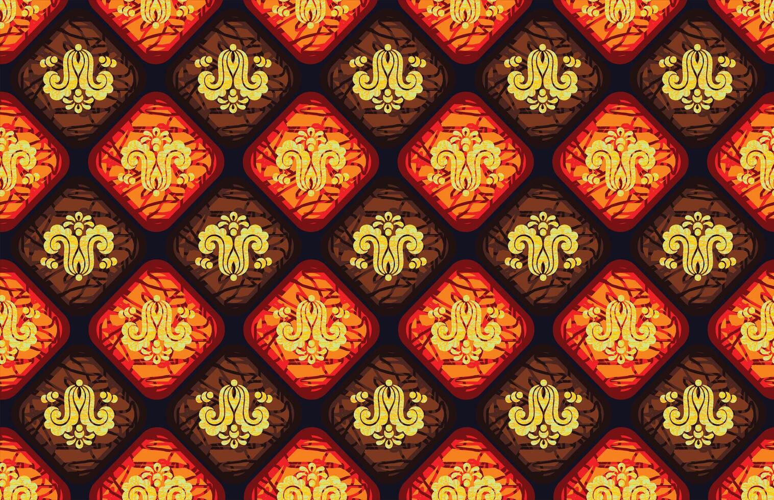 Indonesian batik motifs with very distinctive plant patterns vector