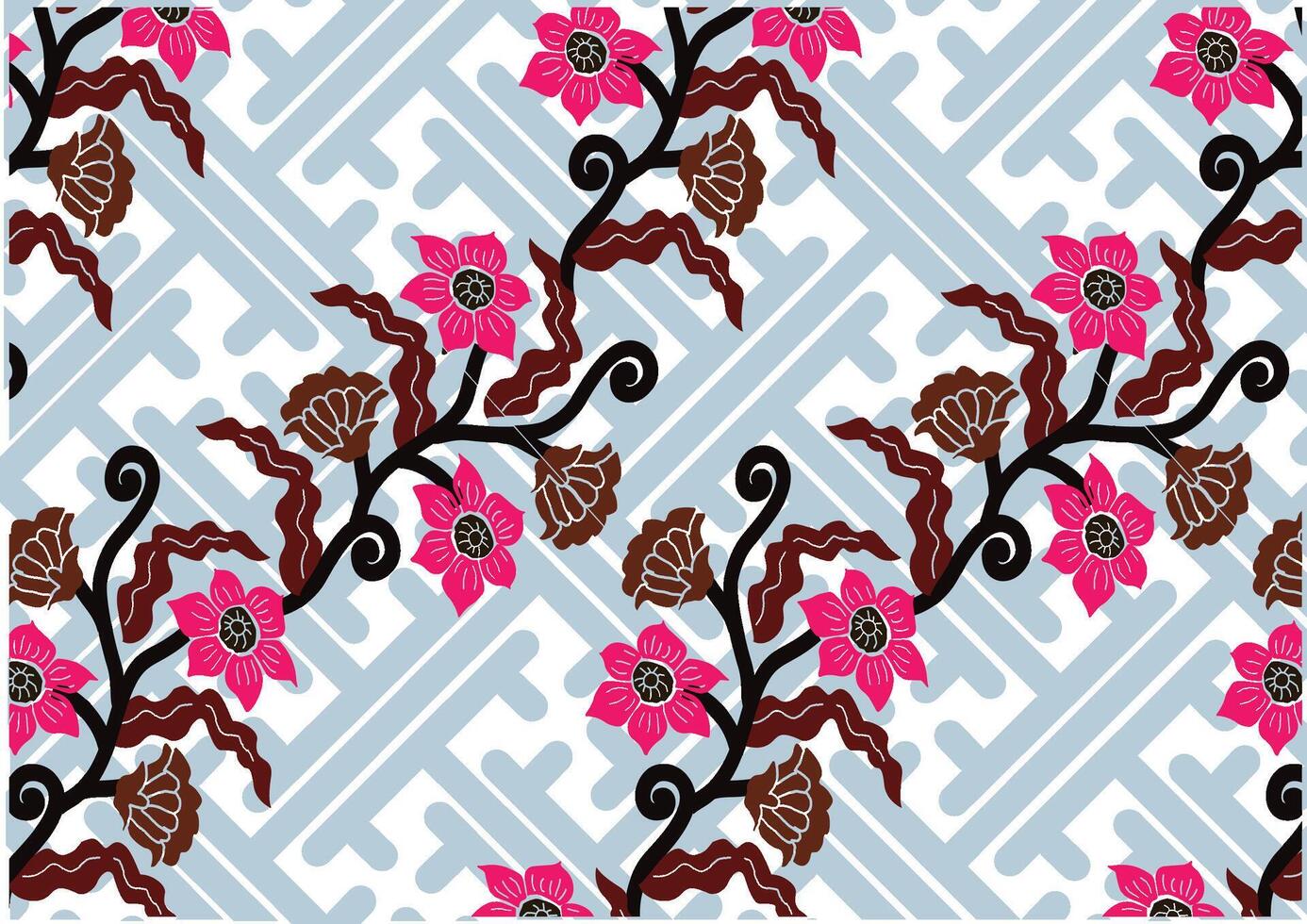 PrintIndonesian batik motifs with exclusive and classic Balinese style floral and plant patterns are suitable for various purposes. EPS 10 vector