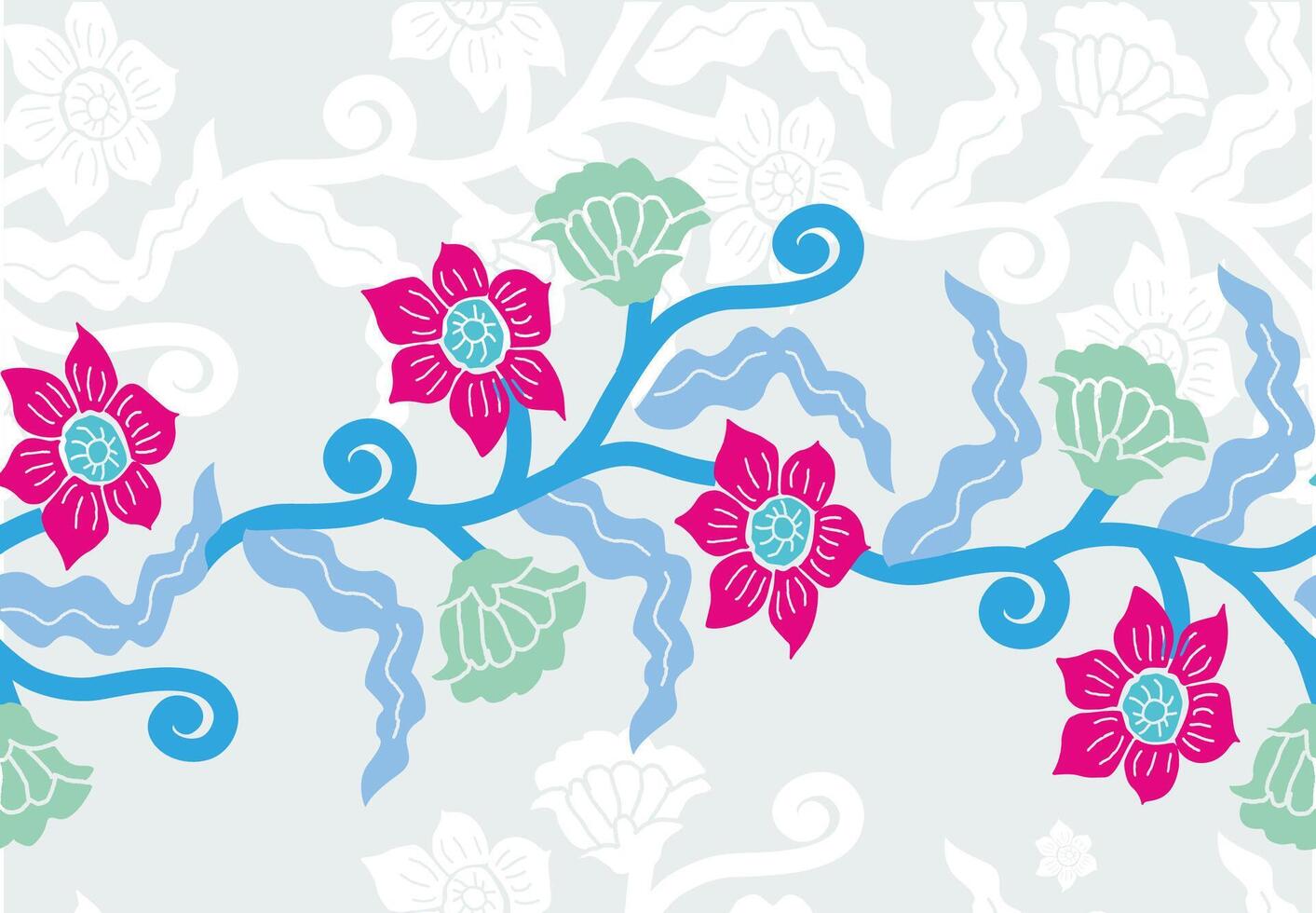 PrintIndonesian batik motifs with exclusive and classic Balinese style floral and plant patterns are suitable for various purposes. EPS 10 vector