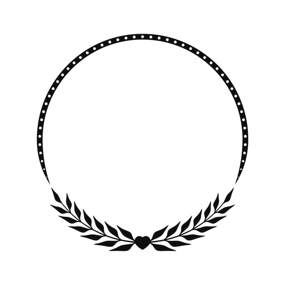 Circle leaf frame border design vector