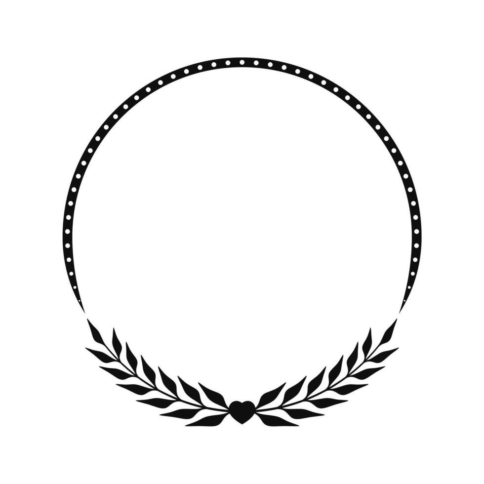 Circle leaf frame border design vector