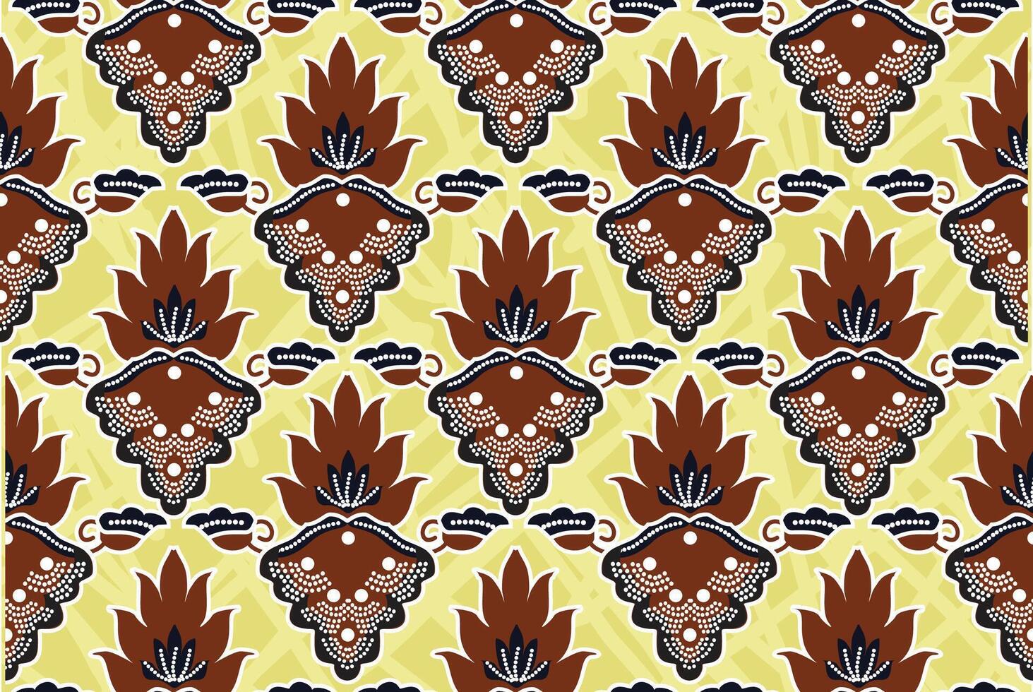 Indonesian batik motifs with very distinctive, exclusive plant patterns. EPS 10 vector