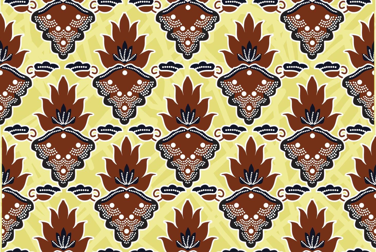 Indonesian batik motifs with very distinctive, exclusive plant patterns. EPS 10 vector