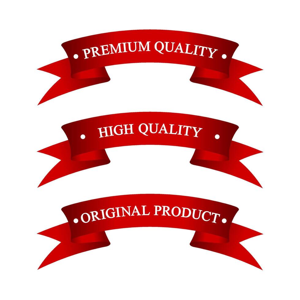 Quality ribbon badge design vector