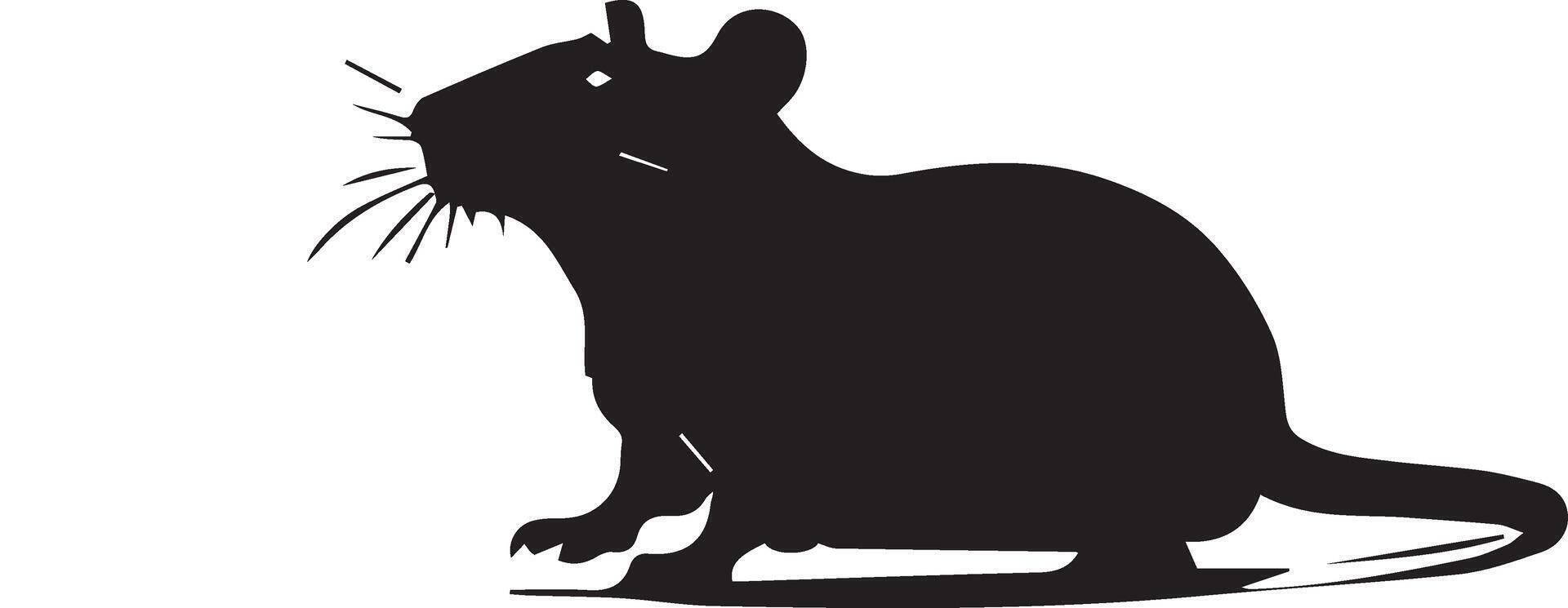 Two rats silhouette . Standing rat icon . Rats isolated on a white background. Mouse clip art vector