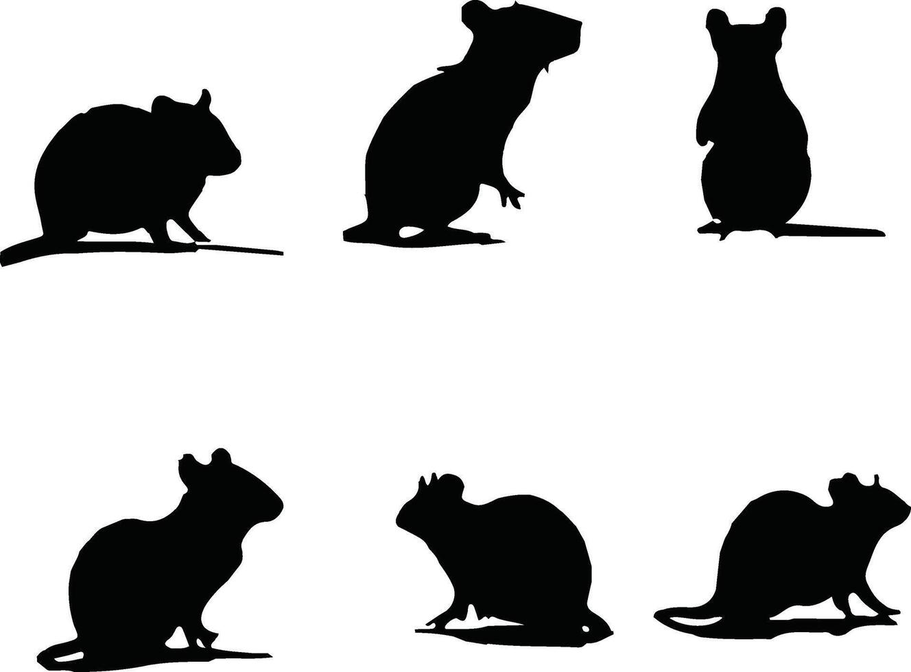 Two rats silhouette . Standing rat icon . Rats isolated on a white background. Mouse clip art vector