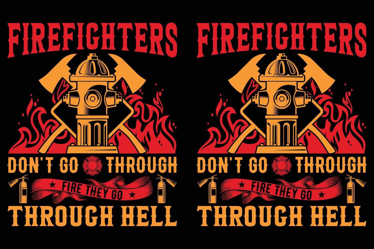 Firefighter t shirt design vector