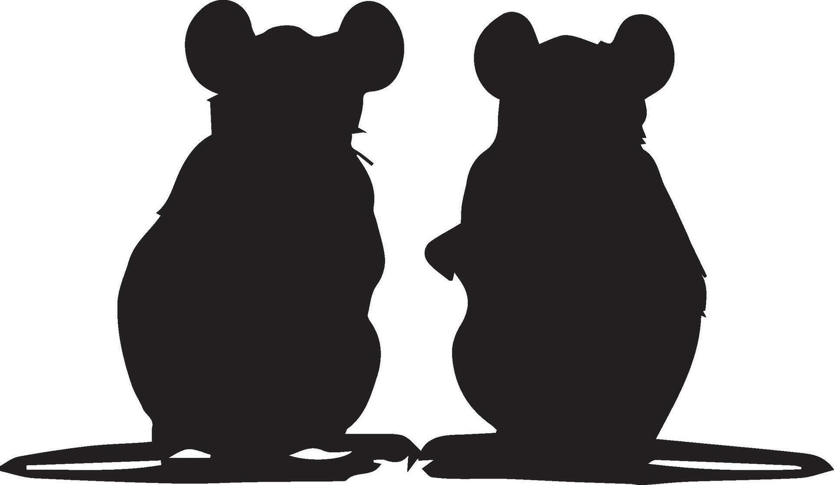 dos ratas silueta . en pie rata icono . ratas aislado en un blanco antecedentes. ratón acortar Arte vector