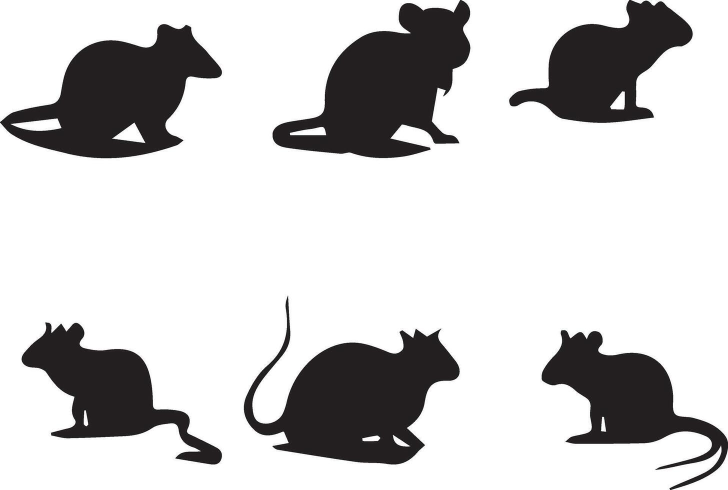 Two rats silhouette . Standing rat icon . Rats isolated on a white background. Mouse clip art vector