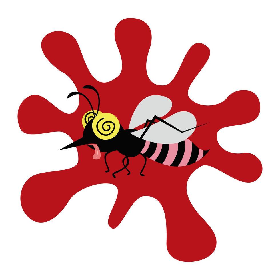 mosquito death. dengue fever concept vector