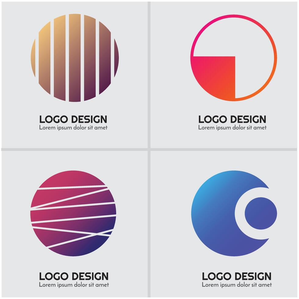 Abstract logos with different colors vector