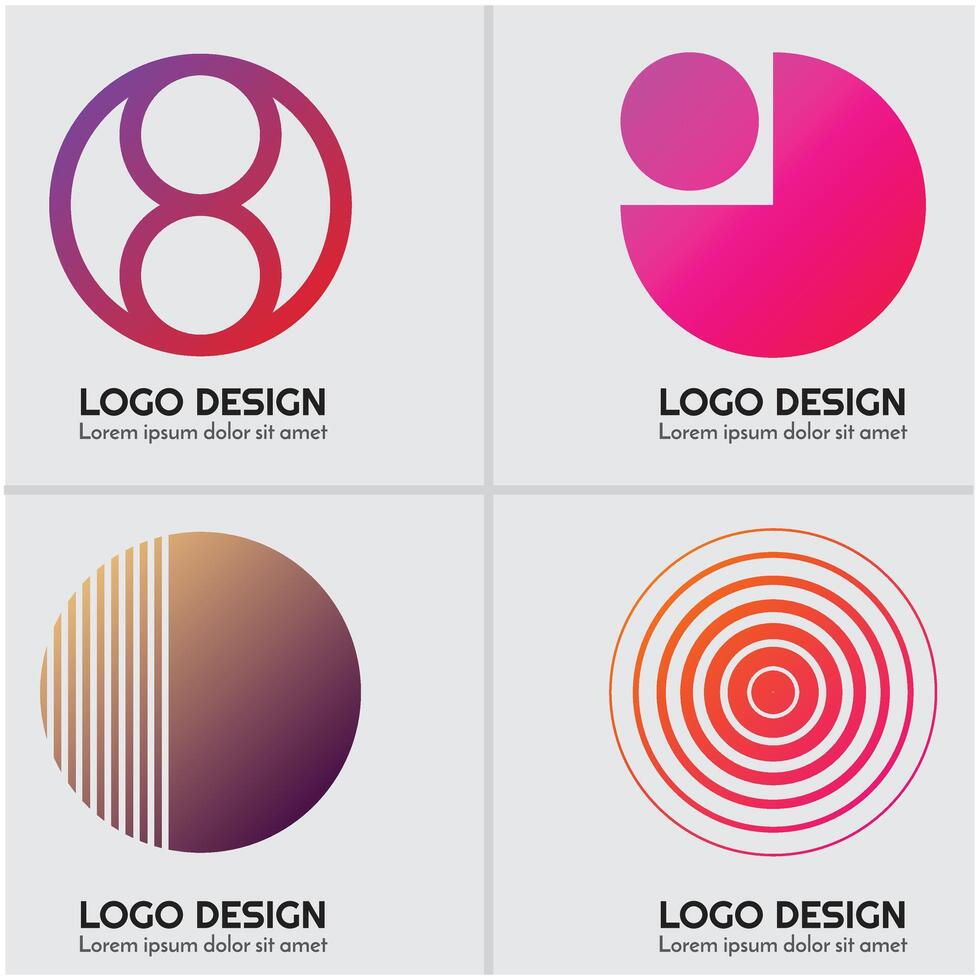 resumen logos con diferente colores vector