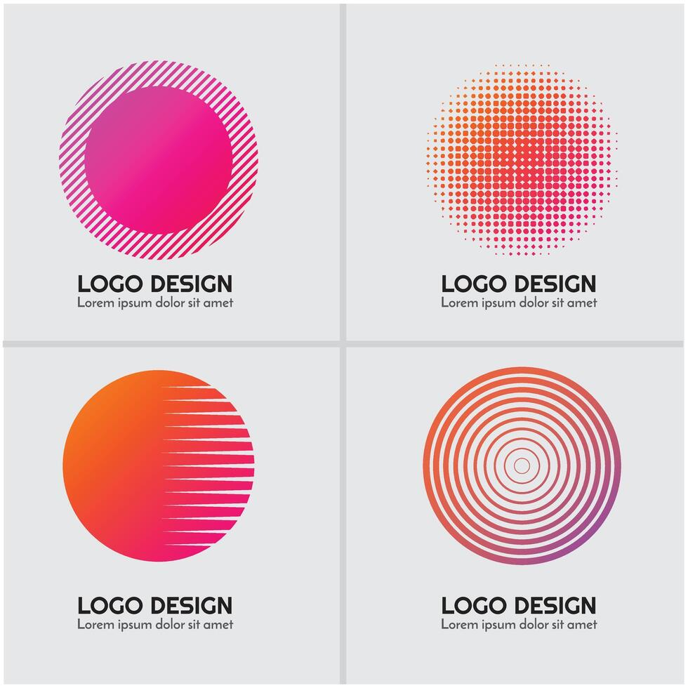 Abstract logos with different colors vector