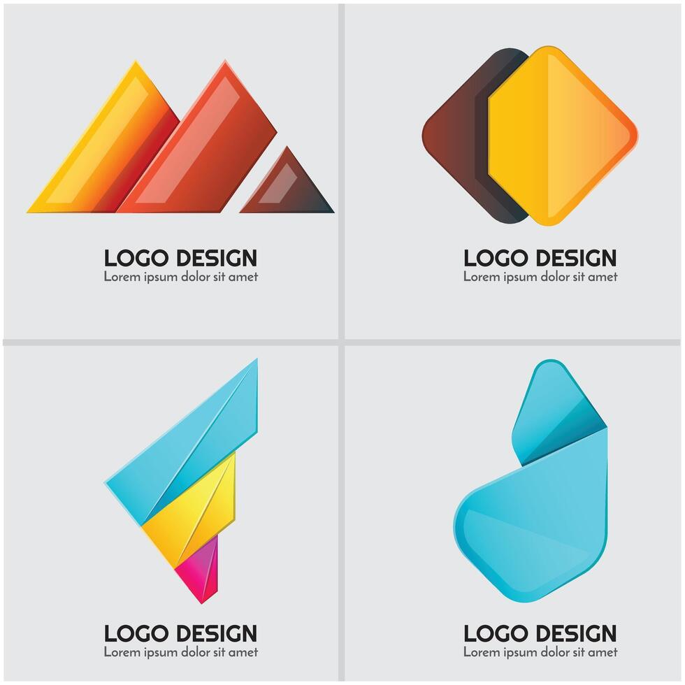 resumen logos con diferente colores vector