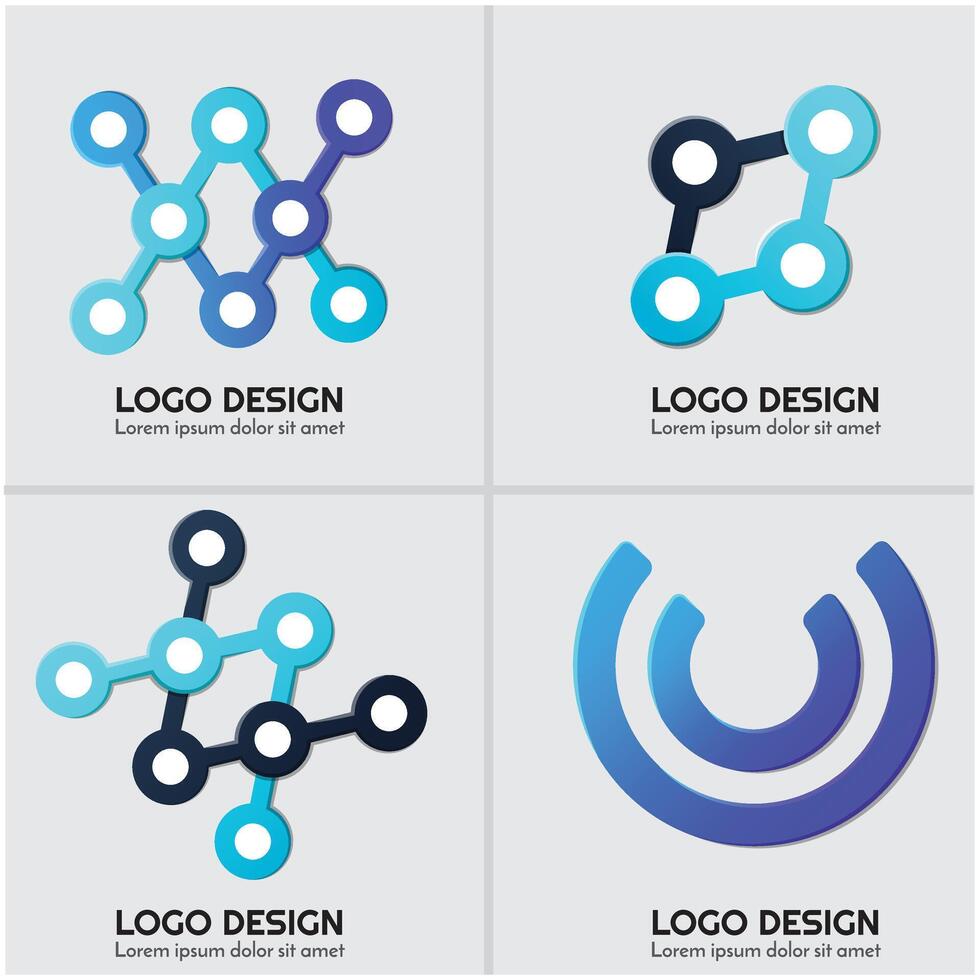 Abstract logos with different colors vector