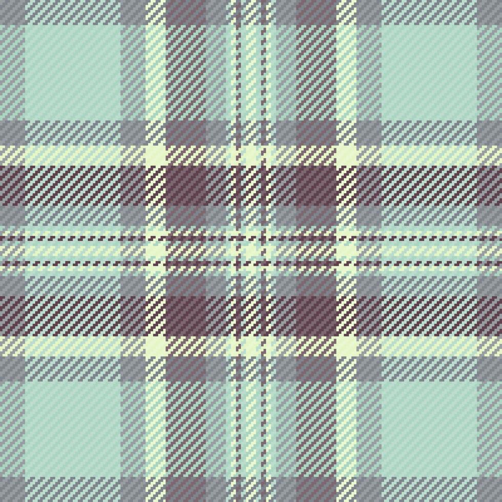 Graphical seamless check tartan, vertical textile fabric. Hippy texture background plaid pattern in light and pastel colors. vector