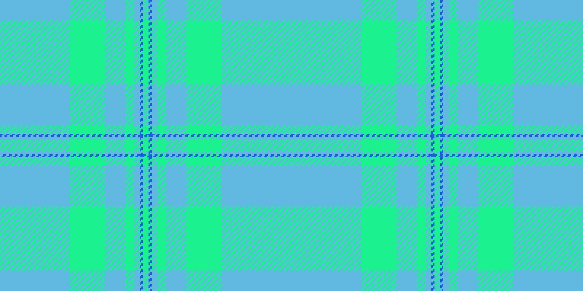 Infinity background seamless, flowing tartan textile check. Grunge fabric plaid texture pattern in cyan and mint colors. vector