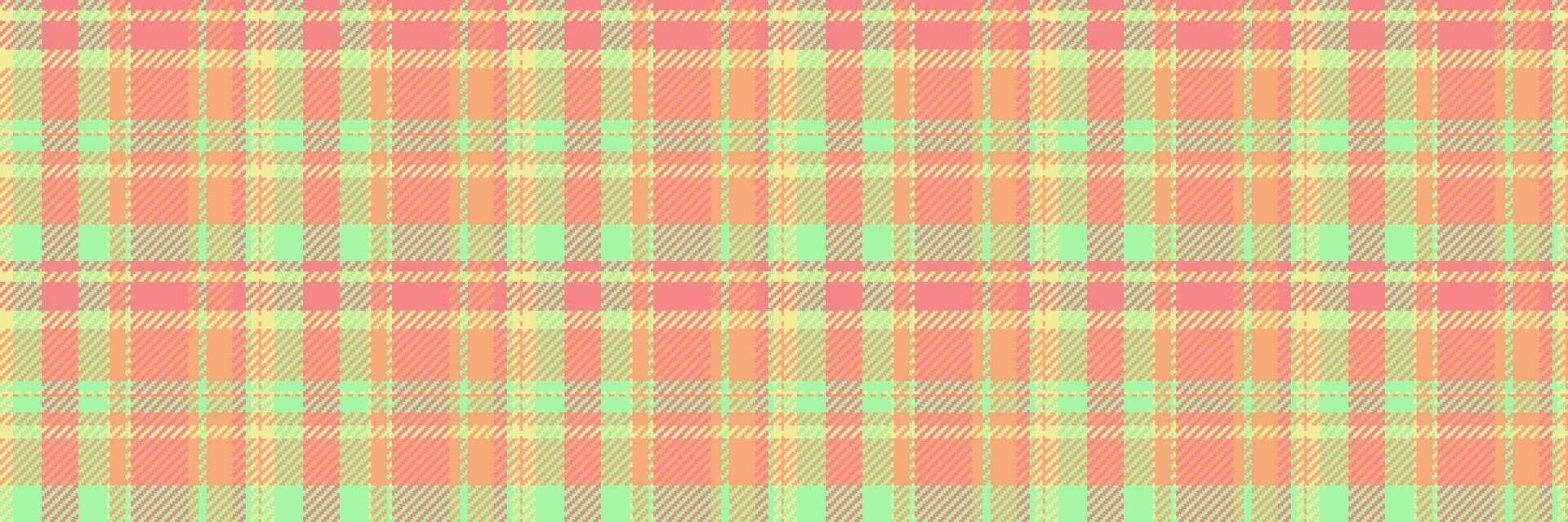 Comfortable fabric tartan background, amazing seamless texture. Daisy plaid pattern check textile in orange and red colors. vector