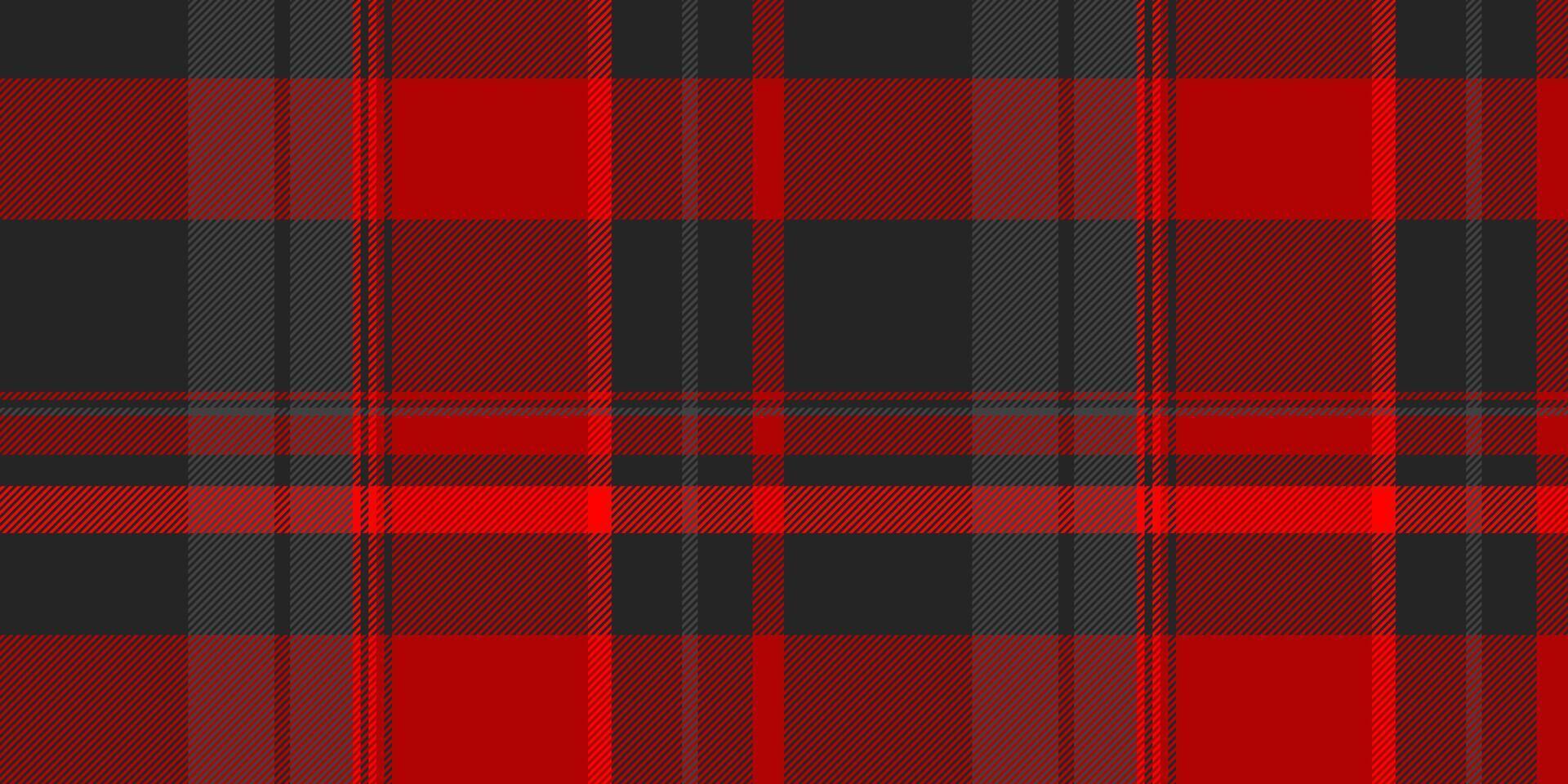 Complexity textile tartan plaid, trousers pattern background. Traditional check seamless texture fabric in red and black colors. vector