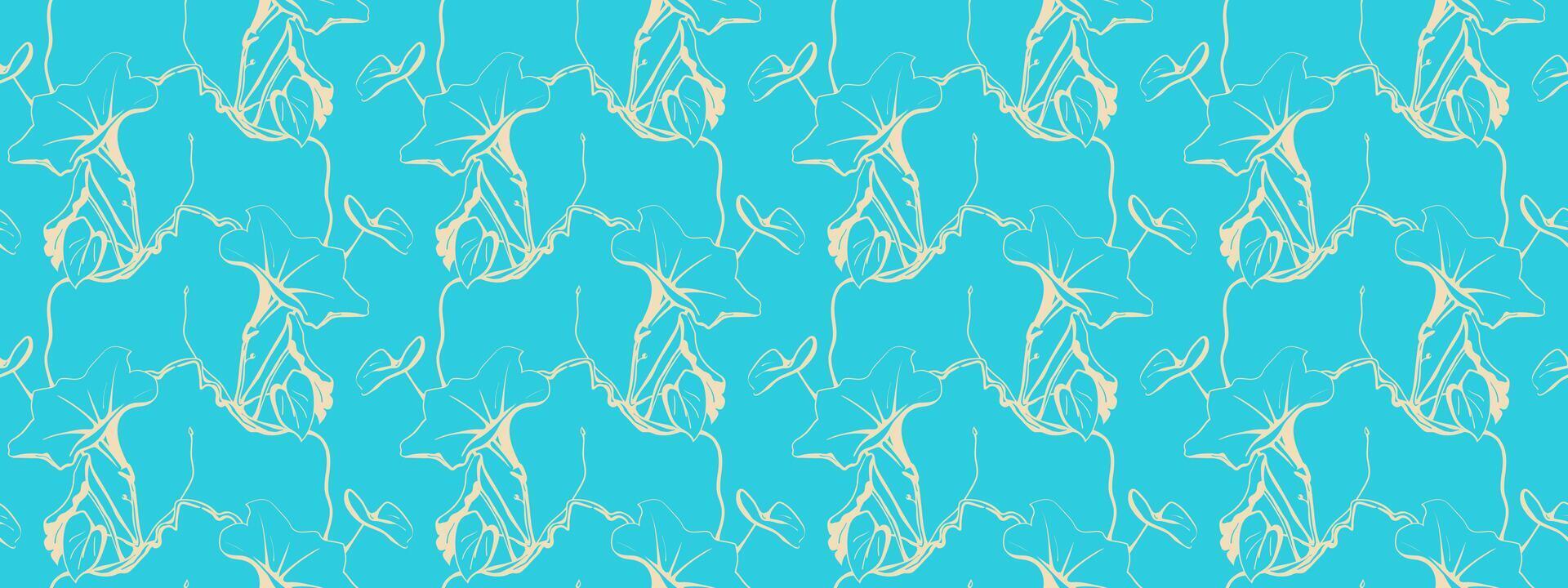 Hand drawn floral pattern design. Flower drawing simple ornament. vector