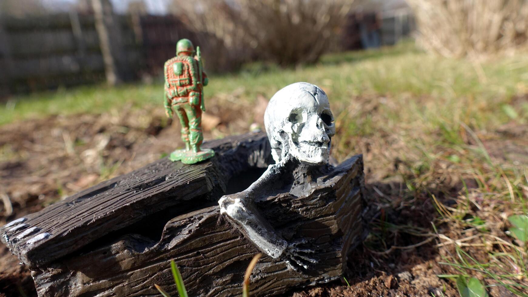 A soldier in war always walks with, together and towards death photo