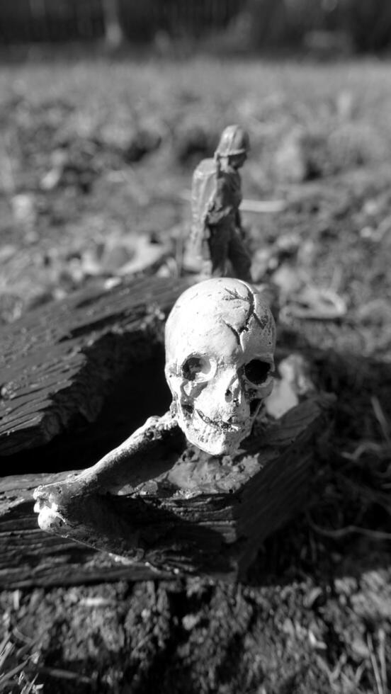 un soldado en guerra siempre camina con, juntos y hacia muerte foto