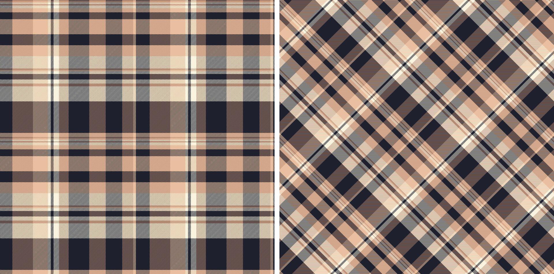 Seamless pattern background of texture check with a plaid fabric textile tartan. Set in skin colors. Cozy living room ideas. vector