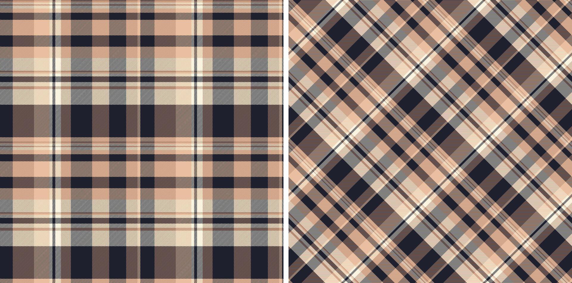 Seamless pattern background of texture check with a plaid fabric textile tartan. Set in skin colors. Cozy living room ideas. vector