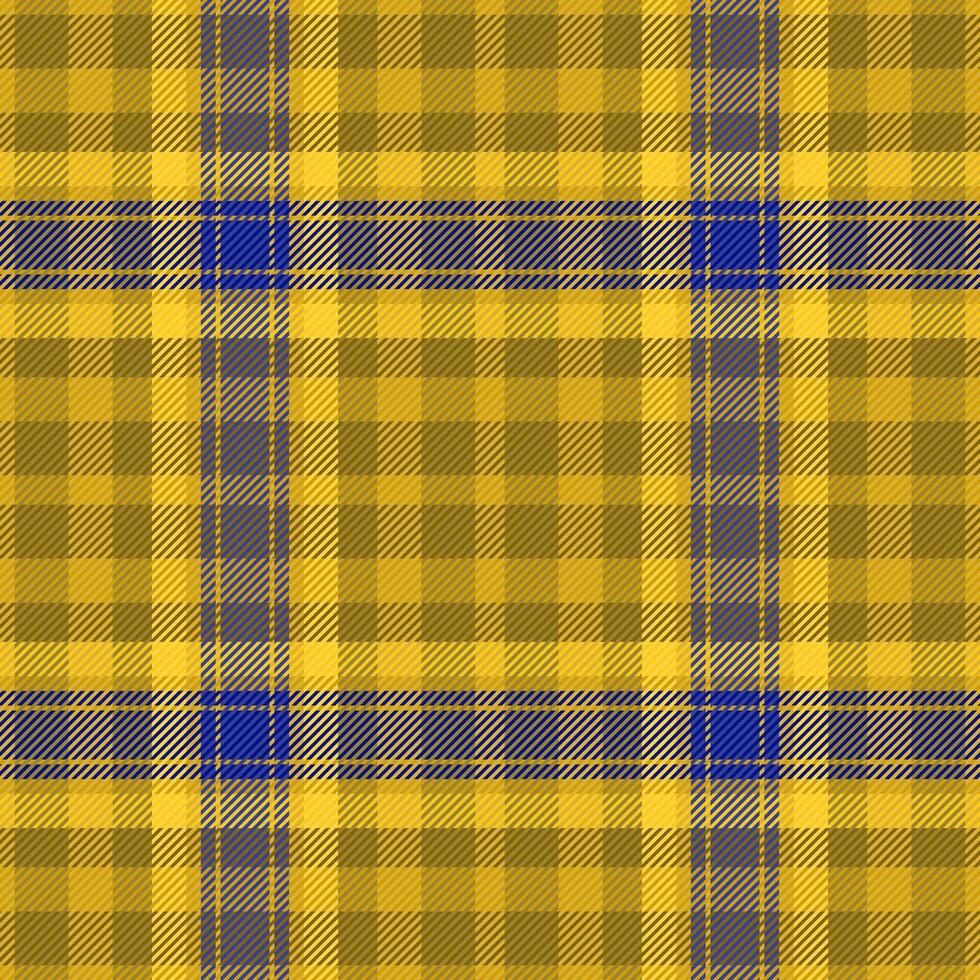 Suit plaid fabric , pop tartan textile seamless. Skirt check pattern texture background in yellow and blue colors. vector