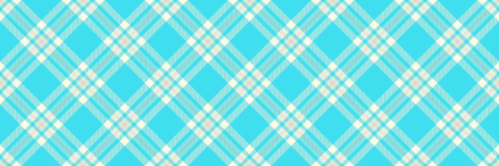 Stage plaid texture check, dining textile seamless tartan. Strip pattern background fabric in light and cyan colors. vector