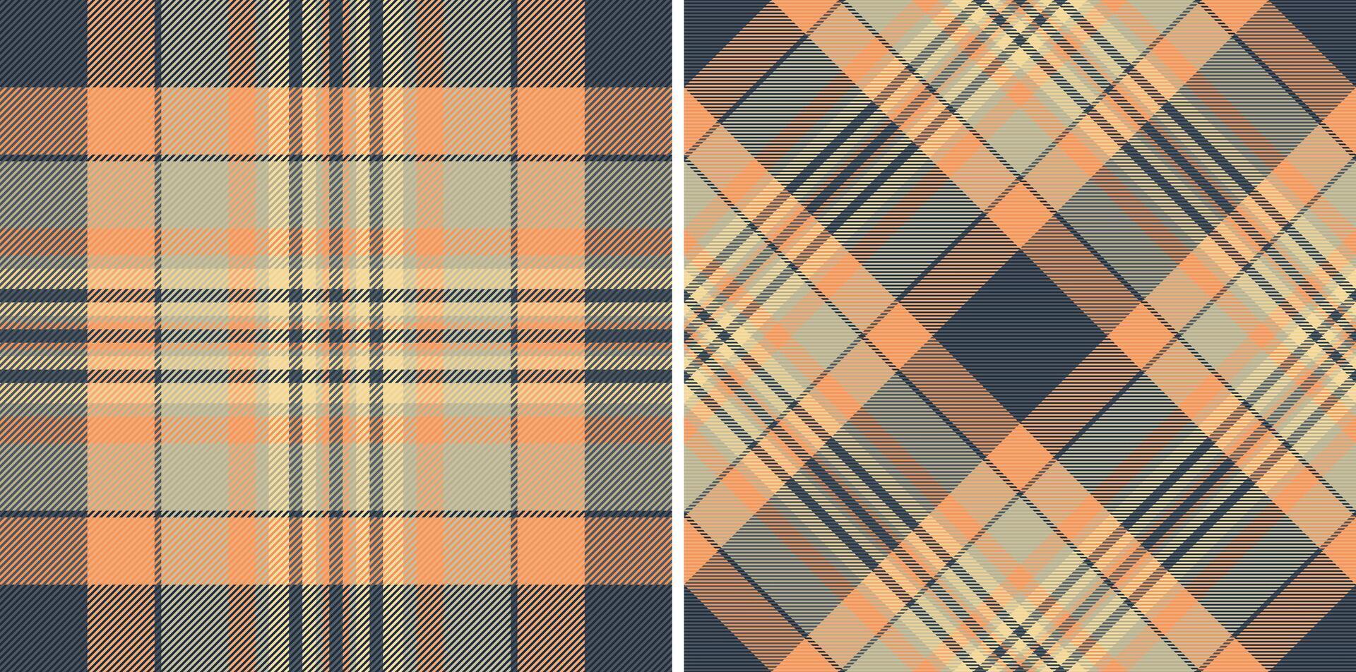 Texture background of fabric check pattern with a tartan seamless textile plaid. vector