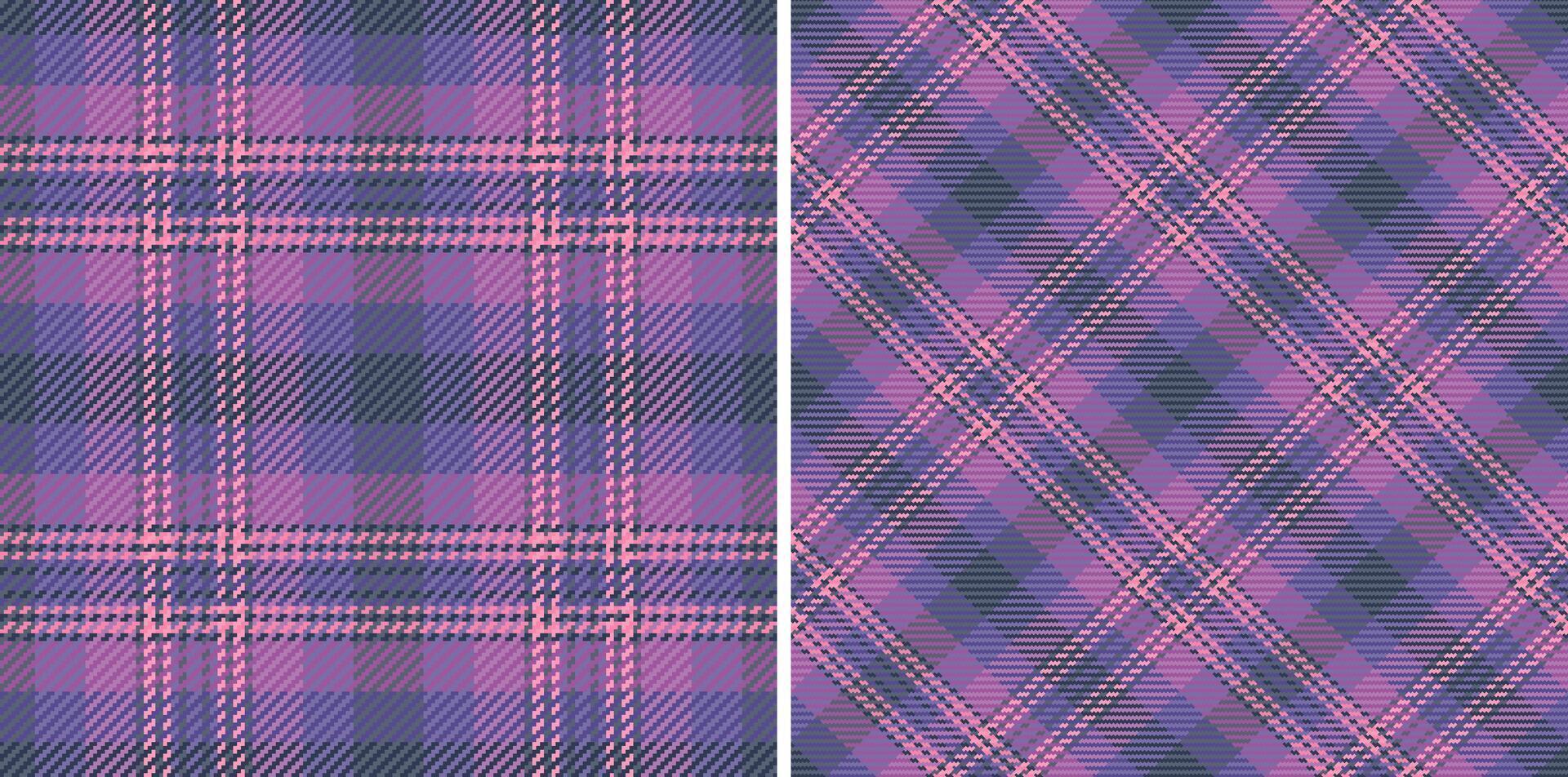 Fabric tartan textile of check texture with a plaid background seamless pattern. Set in night colors of book cover design ideas. vector