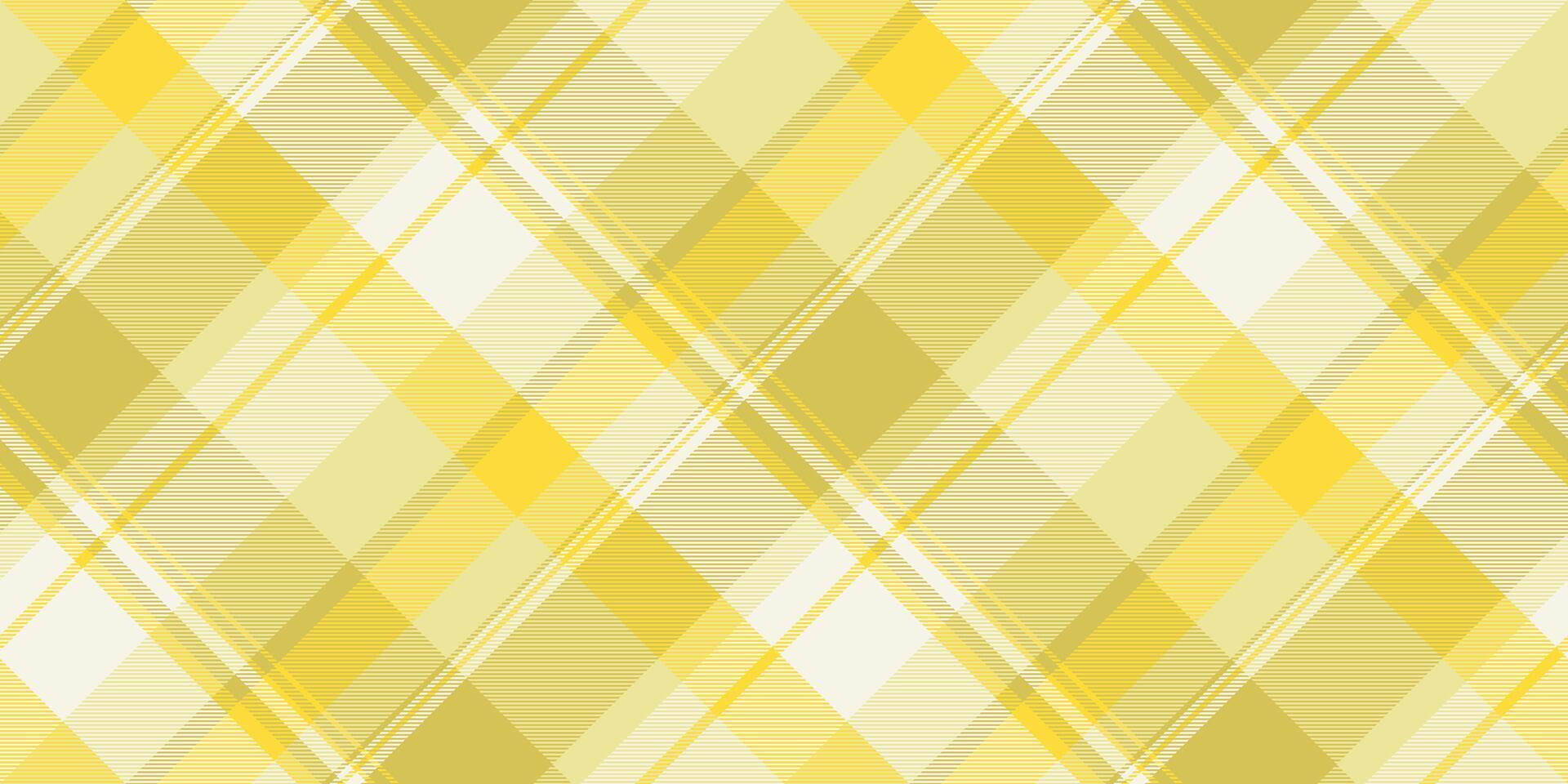 Repeating textile tartan background, scratch texture seamless pattern. Sexual plaid fabric check in yellow and linen colors. vector