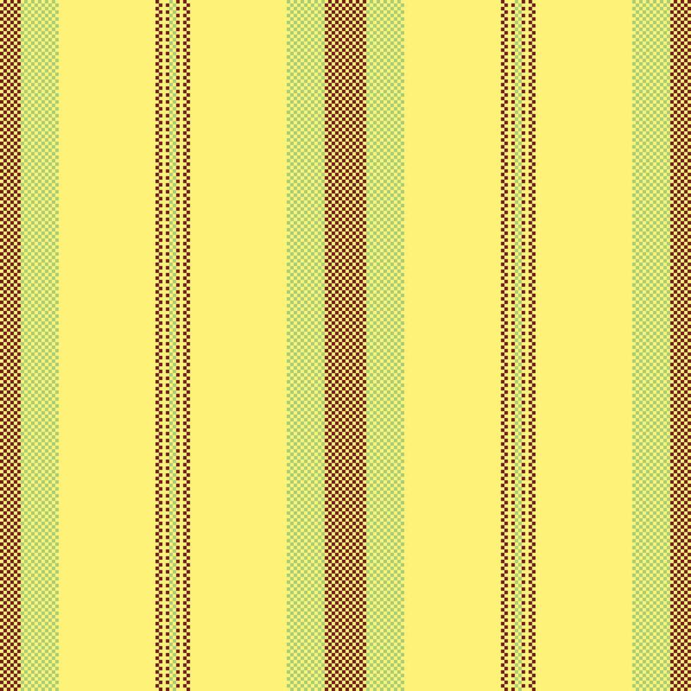 perfección sin costura líneas fondo, Bosquejo textura raya. escoger textil tela vertical modelo en amarillo y verde colores. vector