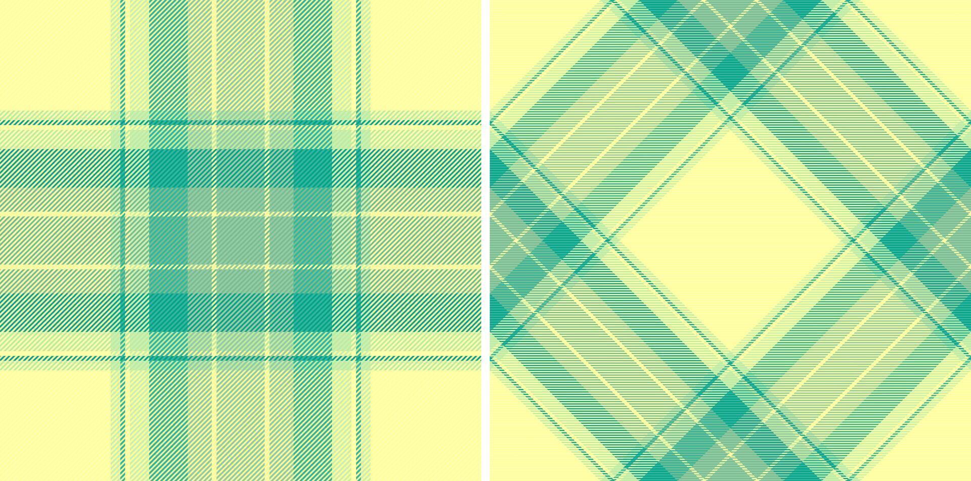 Plaid fabric of texture check pattern with a background textile tartan seamless. Set in happy colors for stylish home decor. vector