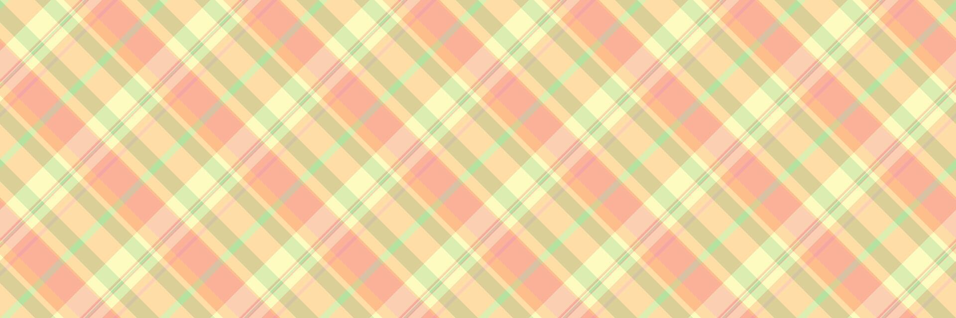 Textured plaid pattern fabric, festive texture tartan . Shabby check background seamless textile in light and amber colors. vector
