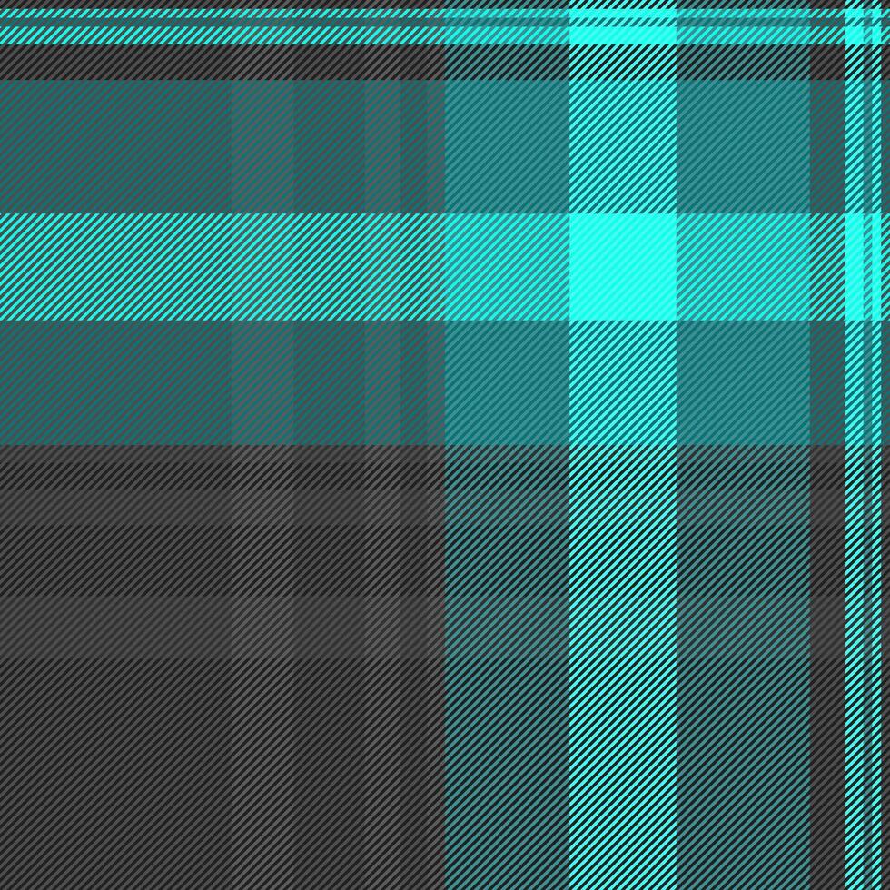 Pano texture tartan plaid, comfortable pattern fabric. Apartment background check seamless textile in grey and cyan colors. vector