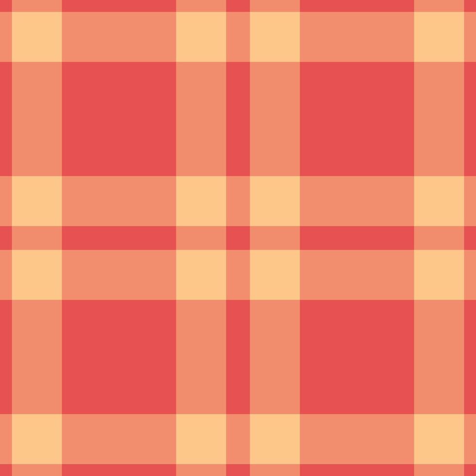 Fancy fabric check seamless, uniform tartan texture plaid. Packaging background pattern textile in red and orange colors. vector
