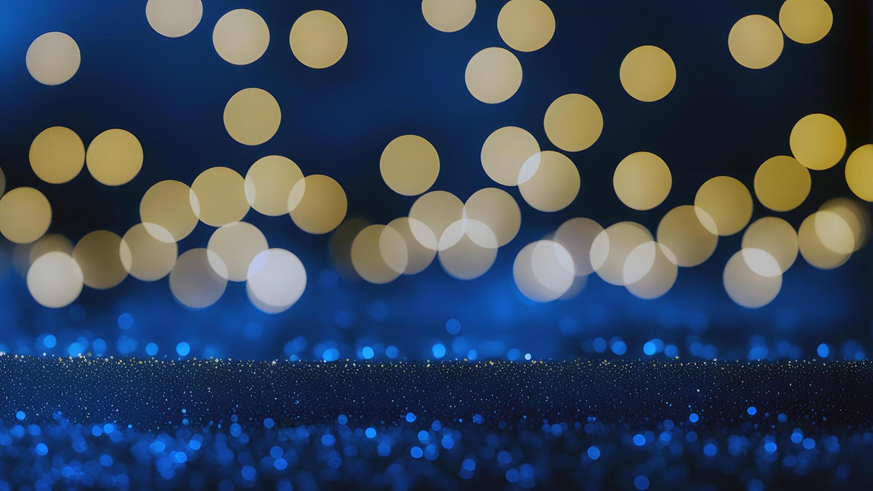 Abstract blue color celebration background with bokeh photo