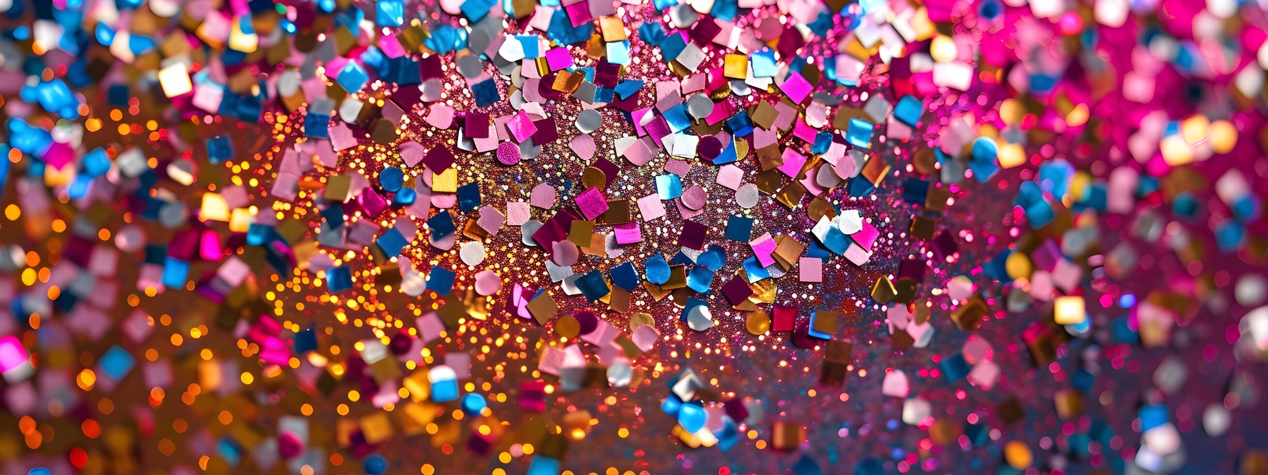 Falling colorful multicolored glitter confetti background photo