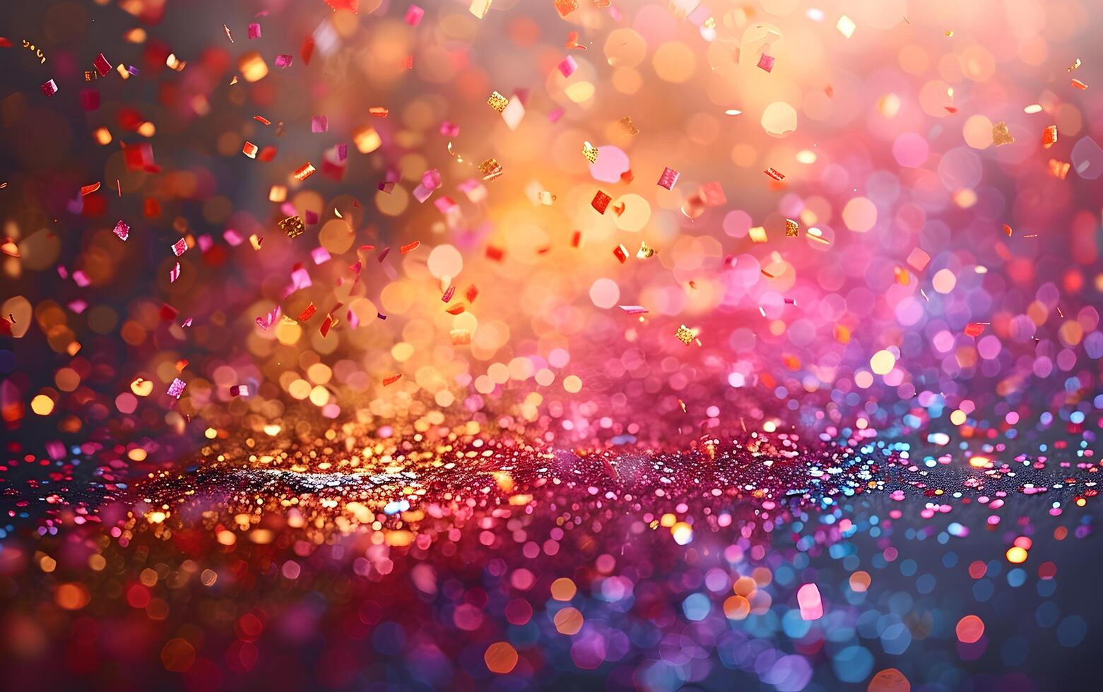 Falling colorful multicolored glitter confetti background photo