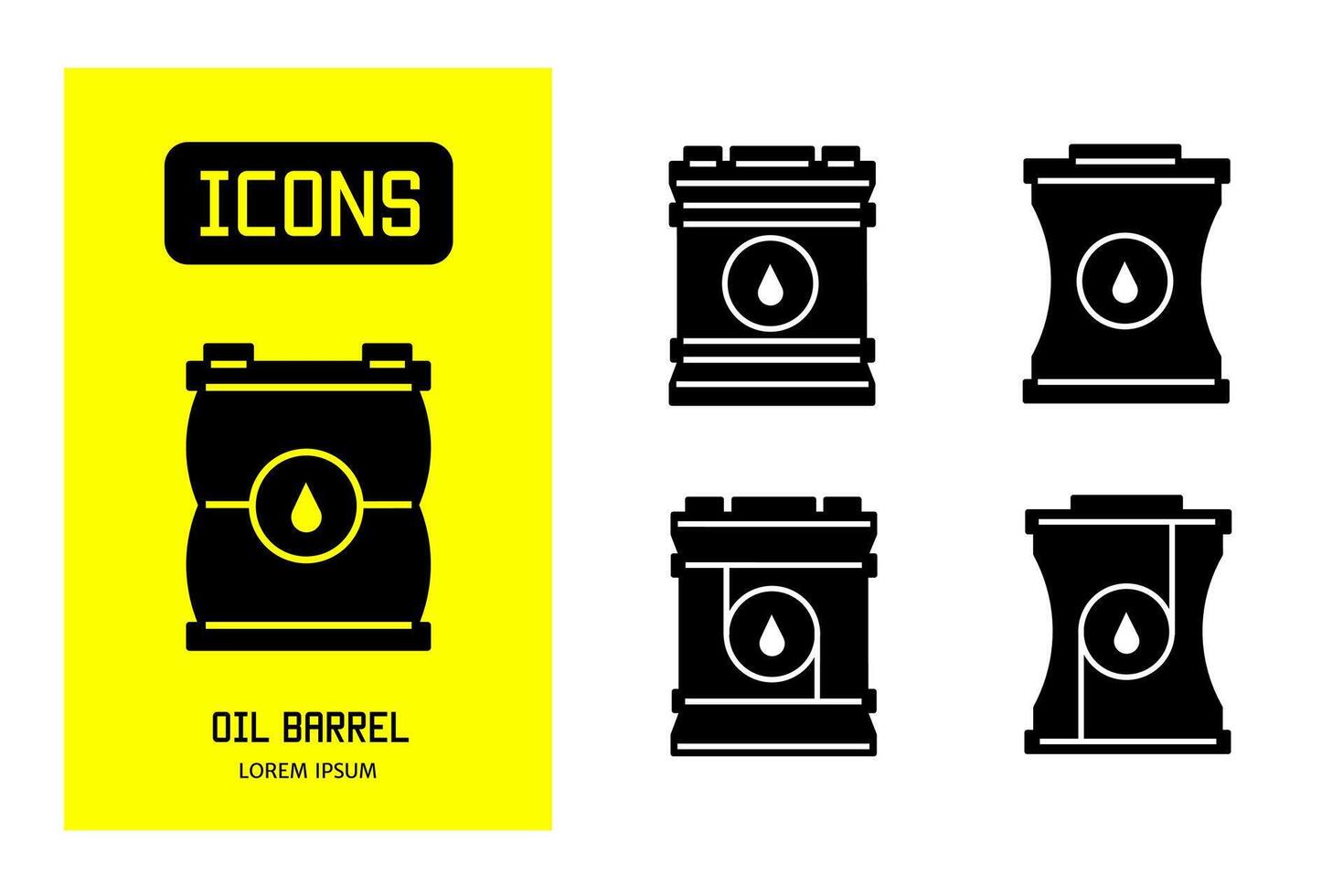 Set of flat icons of oil barrel. design for business and stock. vector