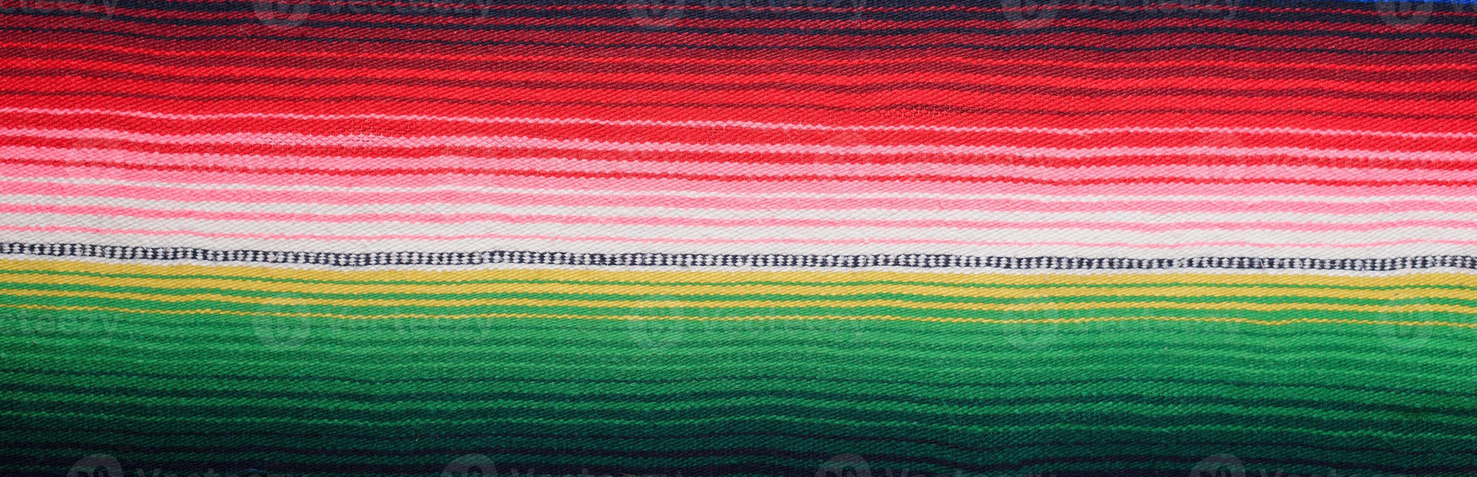 Cinco de Mayo background. Serape, colorful blanket with stripes. Banner. photo